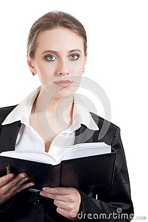 Business woman with daily scheduler Stock Photo