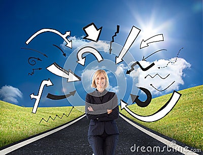 Friendly businesswoman smiling at the camera in a meeting Stock Photo