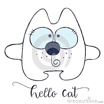 Friendly cartoon cat Vector Illustration