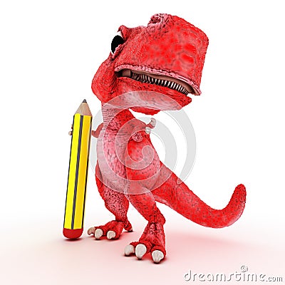 Friendly Cartoon Dinosaur Stock Photo