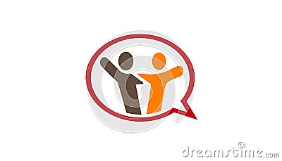 Friendly Chat Logo Design Vector Illustration