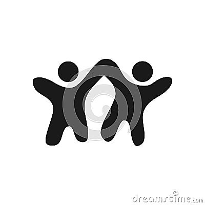 Friendly Commitment Teamwork Together Black Logo Vector Illustration