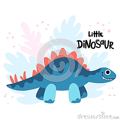 Friendly dinosaur stegosaurus. Vector Illustration