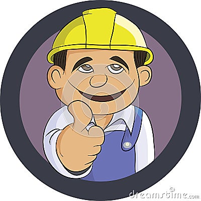 Friendly Engineer smiling thumbs up and wearing uniform Vector Illustration