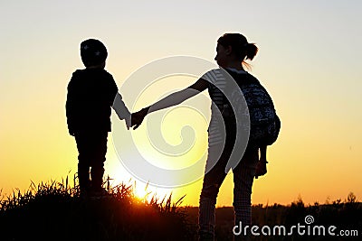 Friendly Family, Children, Travel, Family Value Concept. Stock Photo