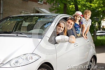 friendly family is on a picnic. Stock Photo