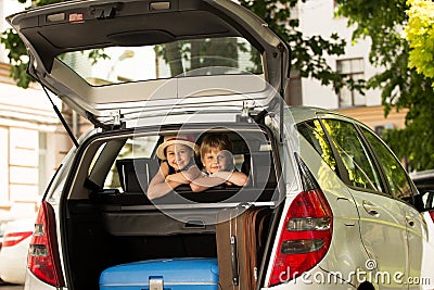 friendly family is on a picnic. Stock Photo