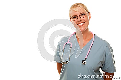 Friendly Female Blonde Doctor Stock Photo