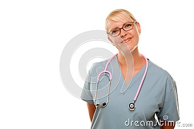 Friendly Female Blonde Doctor Stock Photo