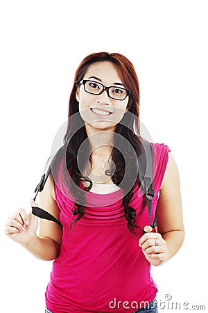 Friendly female college student Stock Photo