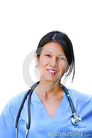 Friendly female nurse Stock Photo