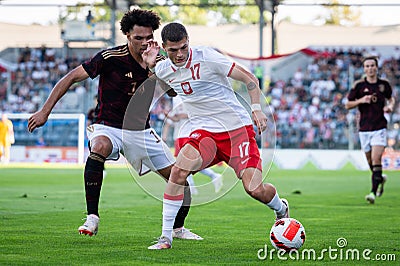 Friendly football match under 20 Elite League Poland vs Germany Editorial Stock Photo
