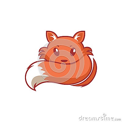 Friendly Fox Cartoon Sleeping Character Logo - Shy Tame and Adorable Vector Illustration
