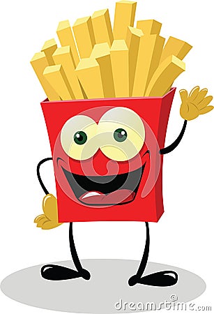 Friendly French Fries Vector Illustration