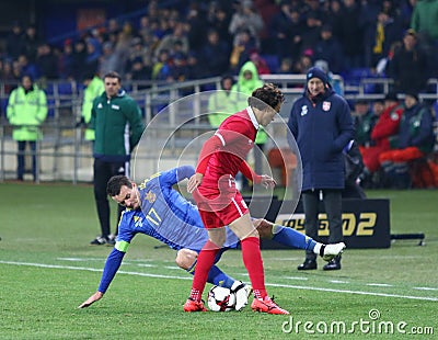 Friendly game Ukraine v Serbia in Kharkiv Editorial Stock Photo