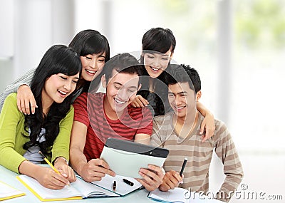 Friendly group of students Stock Photo