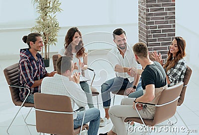 Friendly handshake colleagues when meeting Stock Photo