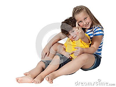 Friendly hug Stock Photo