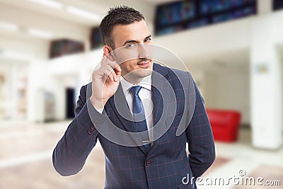 Friendly interested realtor or real estate agent Stock Photo