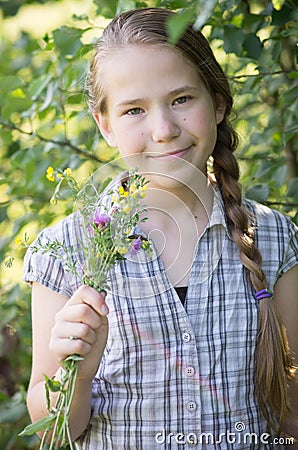 Friendly looking young girl Stock Photo