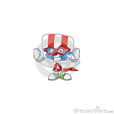 A friendly picture of uncle sam hat dressed as a Super hero Vector Illustration