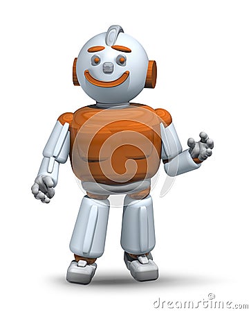 Friendly robot ready to help and serve 3 Stock Photo