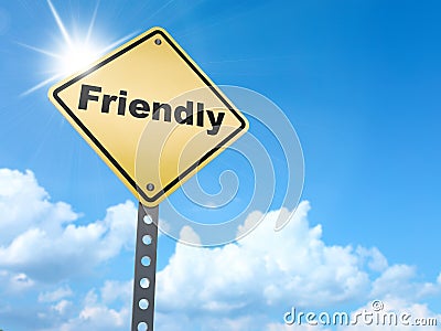 Friendly sign Stock Photo