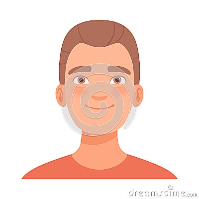 Friendly smile on the face of a guy. Vector illustration. Vector Illustration