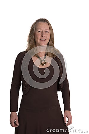 Friendly smiling middle-aged woman Stock Photo