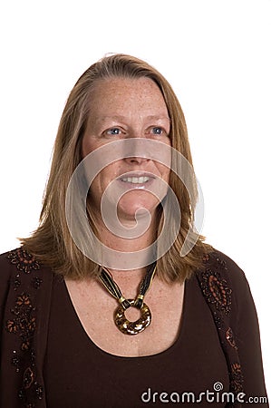 Friendly smiling middle-aged woman Stock Photo