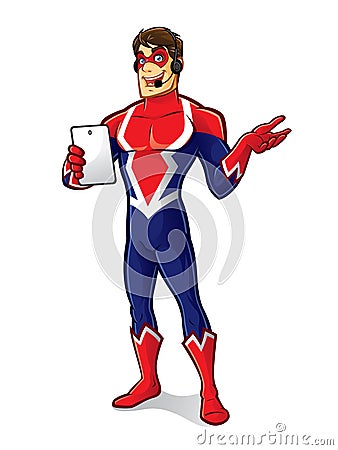 Friendly Superhero Gadget Vector Illustration