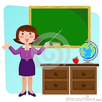 friendly teacher Vector Illustration