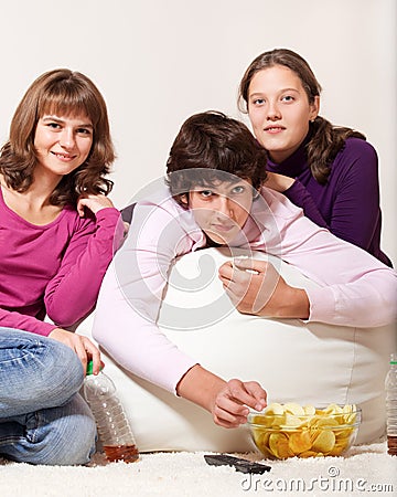 Friendly teens Stock Photo