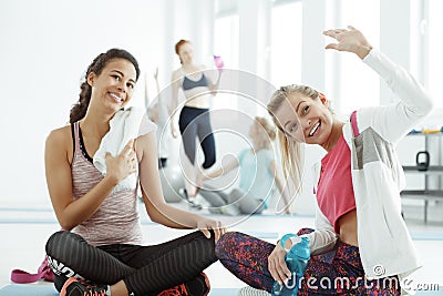 Friendly welcome on a gym Stock Photo