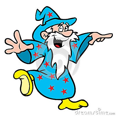 Friendly Wizard Vector Illustration