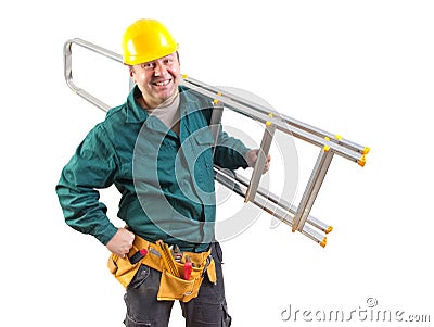 Friendly workman isolated Stock Photo