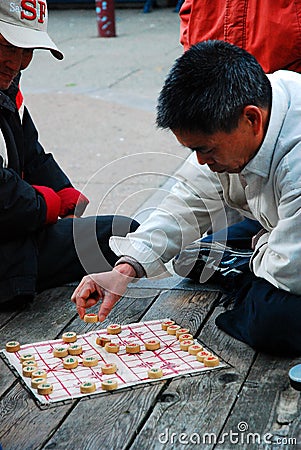 Friendly xiangqi game Editorial Stock Photo