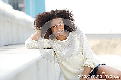 Friendly young female fashion mode Stock Photo