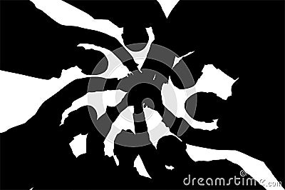 Friends circle silhouette Vector Illustration