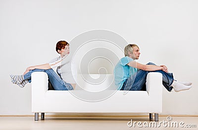 Friends on couch Stock Photo