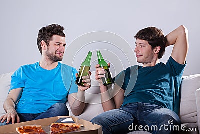 Friends drinking beer Stock Photo