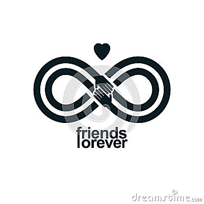 Friends Forever, everlasting friendship conceptual vector symbol Vector Illustration