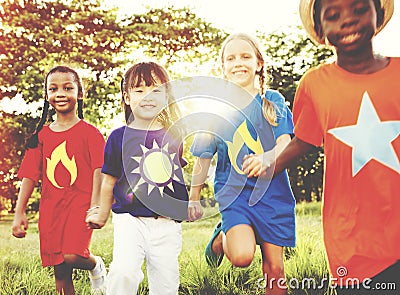 Friends Friendship Childhood Happiness Unity Concept Stock Photo