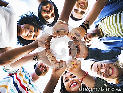 Friends Friendship Fist Togetherness Concept Stock Photo