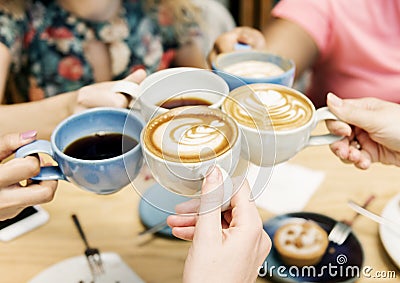 Friends having coffee together Stock Photo