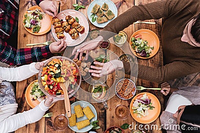 Friends having dinner. Stock Photo