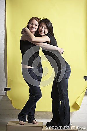 Friends hug Stock Photo