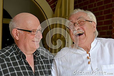 Friends, laughing with all their heart Stock Photo