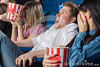 Friends at the movies Stock Photo