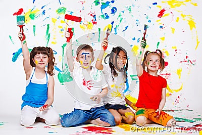 Friends painting Stock Photo